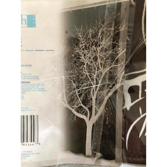 FINAL REDUCTION -  Splash Home Tree Fabric Shower Curtain Chocolate Brown#2236 - Picture 2 of 3
